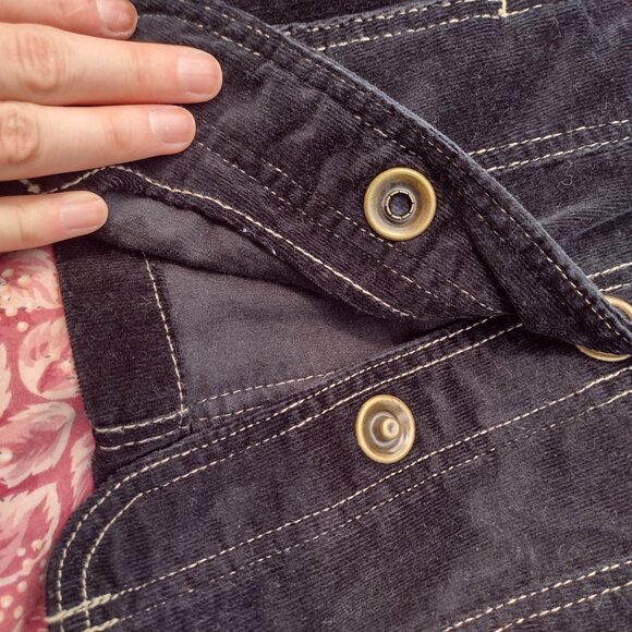 ouji black corduroy jacket with snap closure buttons - Picture 2 of 4